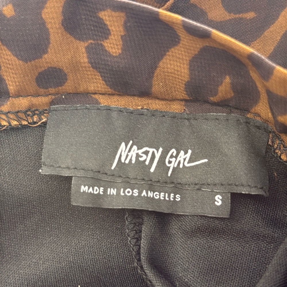 Nasty Gal Leopard Print Asymmetric Sheer Midi Skirt Festival Y2K Indie Sleaze - Picture 12 of 12